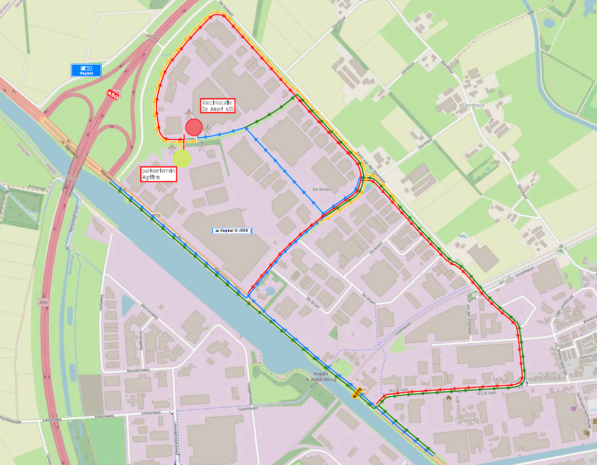 Routes vaccinatielocatie