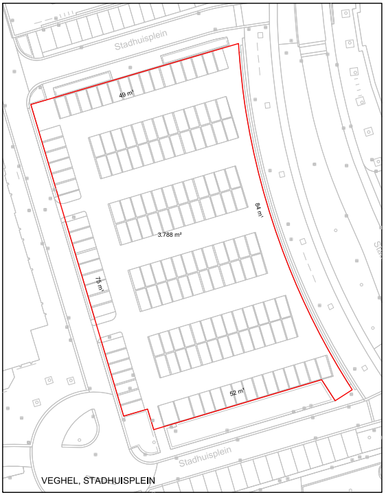 Veghel, Stadhuisplein, evenemententerrein van 3.788 vierkante meter