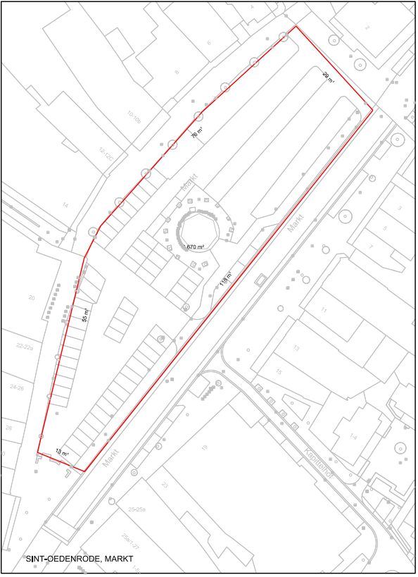 Sint-Oedenrode, Markt, evenemententerrein van 1.670 vierkante meter