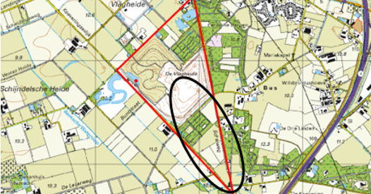 kaart van het gebied