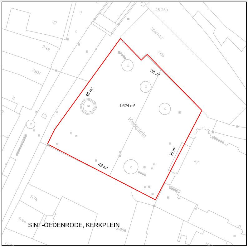 Sint-Oedenrode, Kerkplein, evenemententerrein van 1.624 vierkante meter